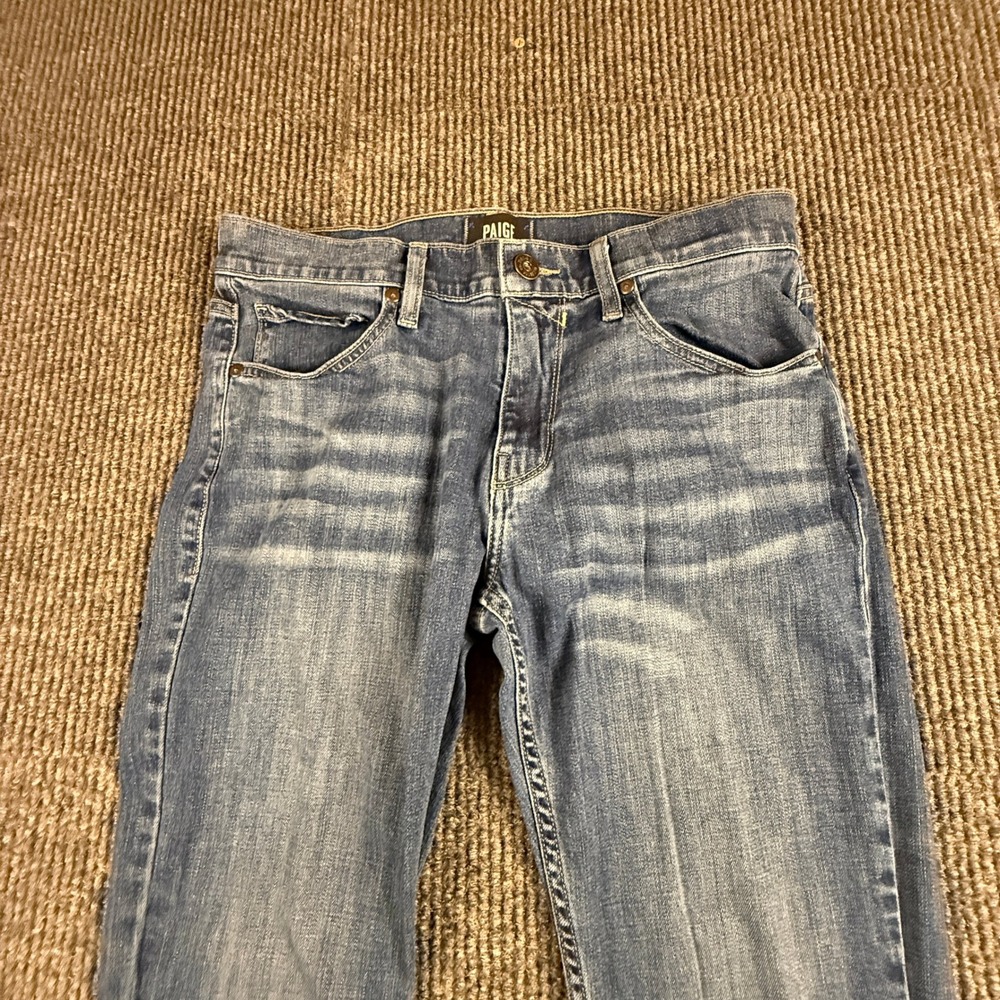 Paige Federal Slim Straight Jeans Mens Size 30 Tudor Blue Wash M655212-880 Denim - Picture 10 of 15